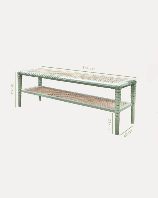 Pavilion Wooden Ottoman - Green