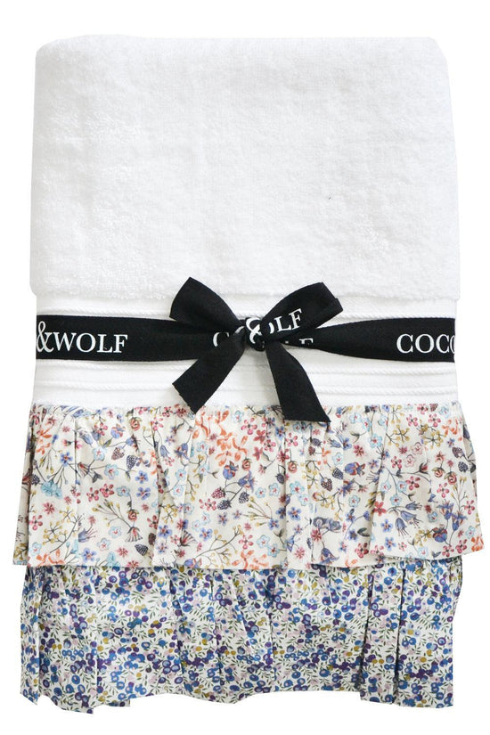 Ruffle Edge Towel made with Liberty Fabric DONNA LEIGH & WILTSHIRE BUD