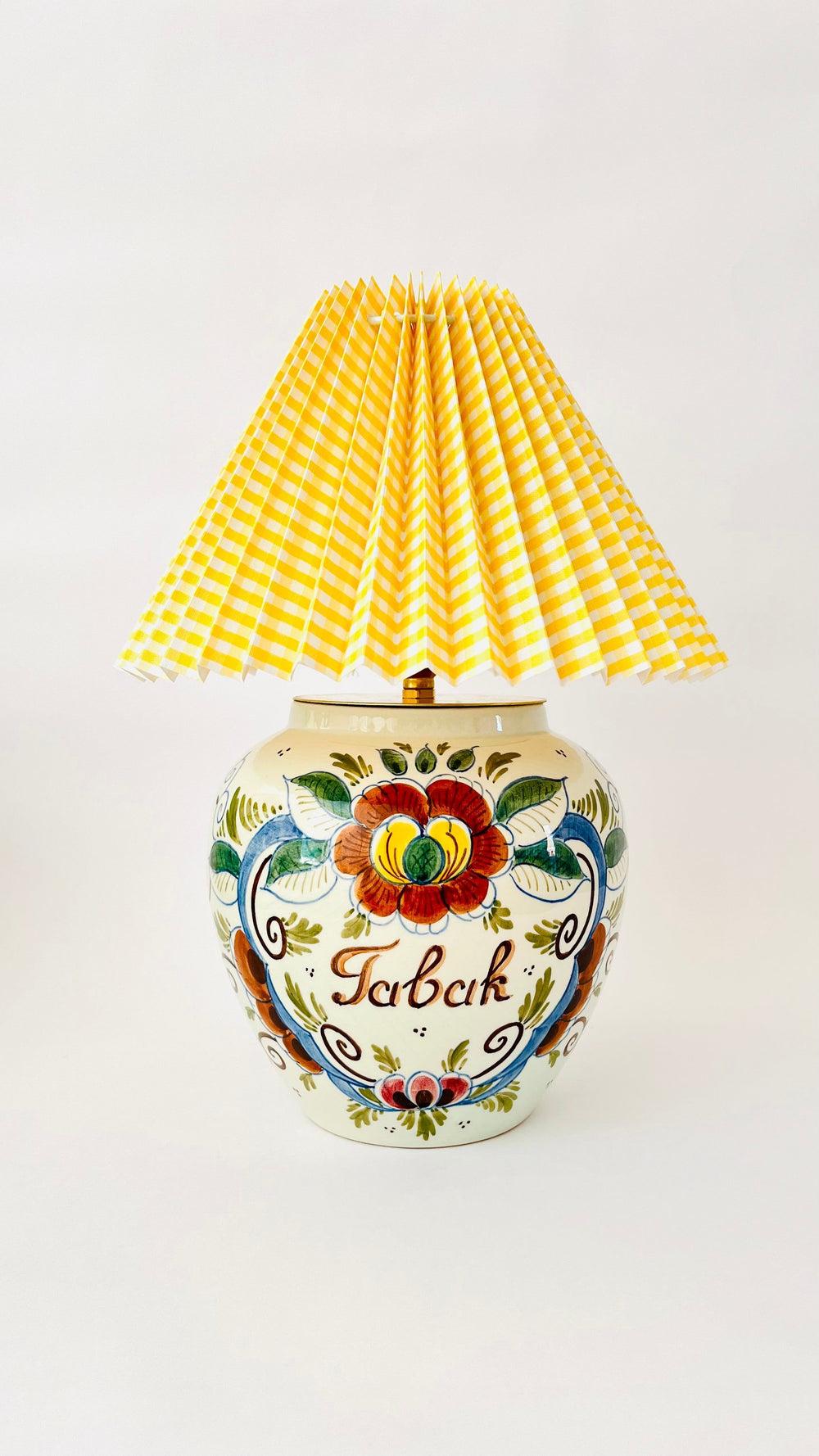 Antique Delft Polychrome Tobacco Lamp