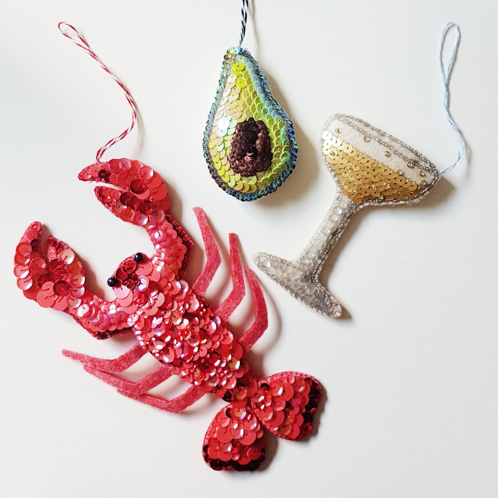 Avocado Sequin Hanging Ornament