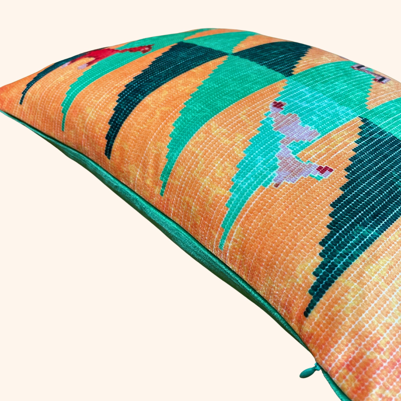 Beewabodi Cushion - Mustard Yellow And Green