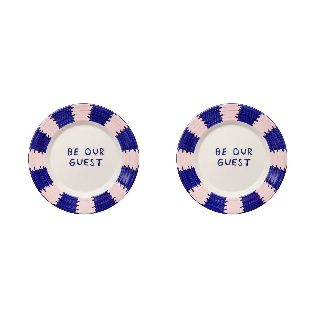 Pipa Pink/Blue Dessert Plate Set-Of-Two