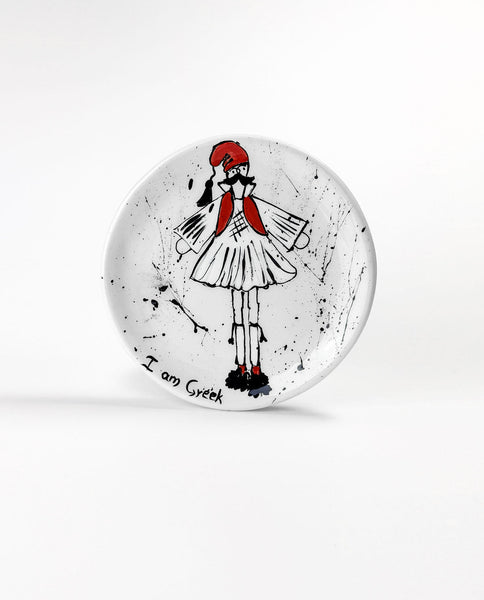 I AM GREEK - Hand Painted Ceramic Plates SET of 4-