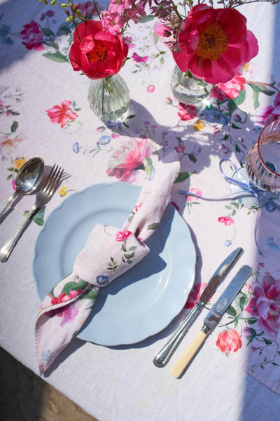 Peony Bloom Linen Napkin