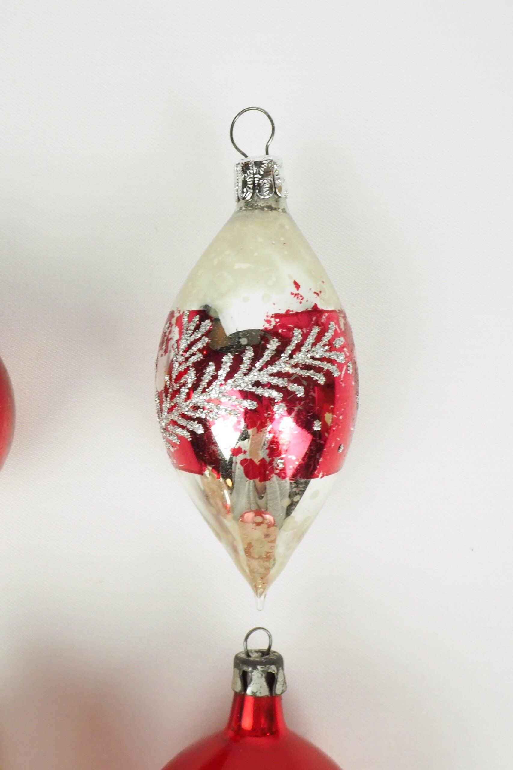 4 Antique Glass Baubles