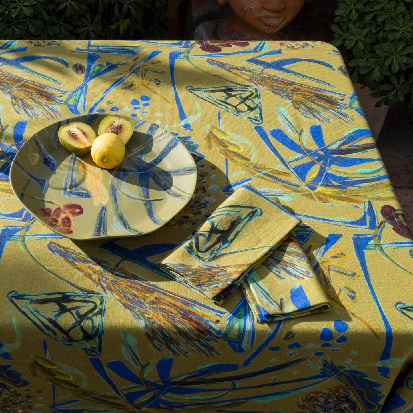 Panarea Rectangular Printed Linen Tablecloth