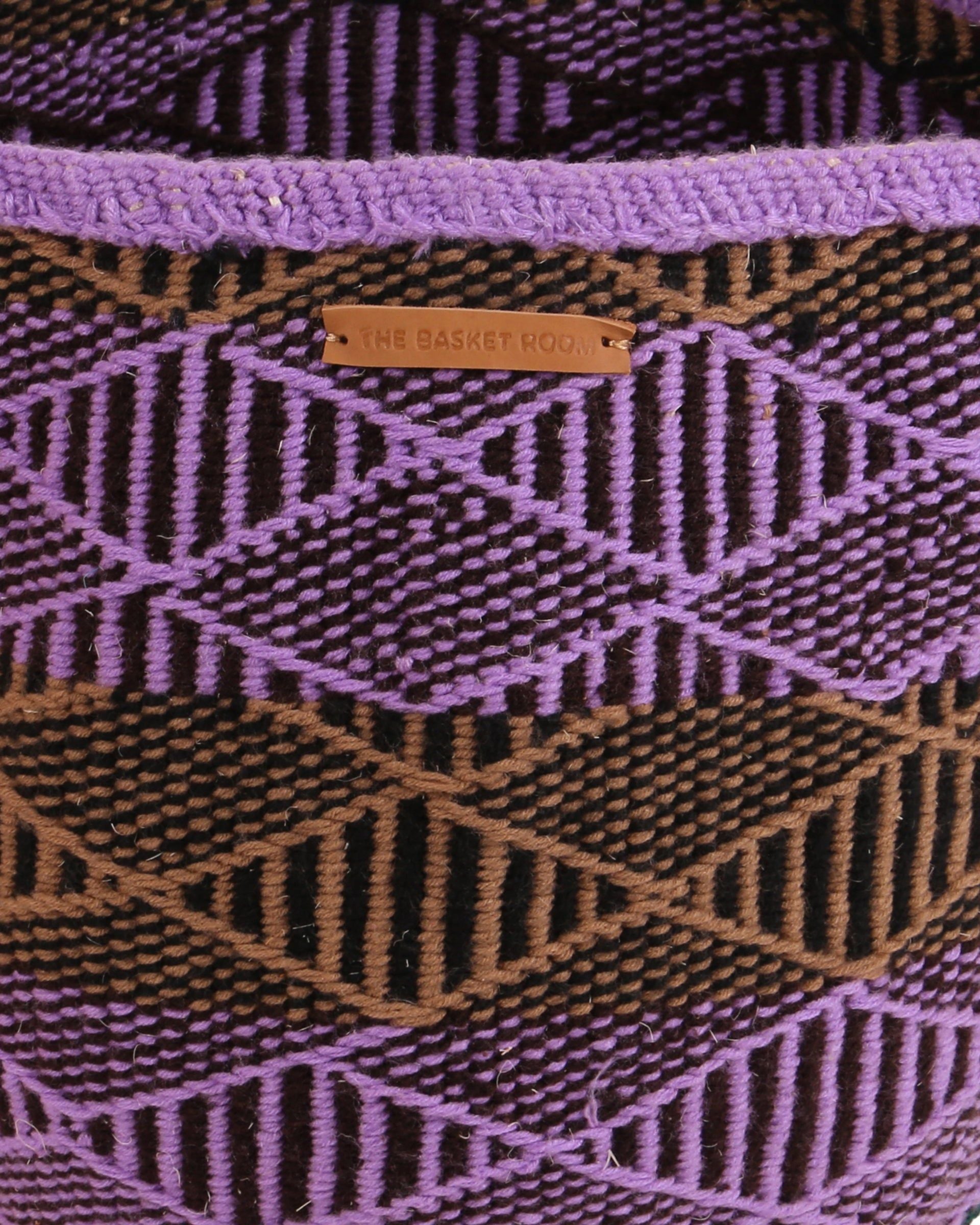 VITA: Large Purple and Brown Wool Basket