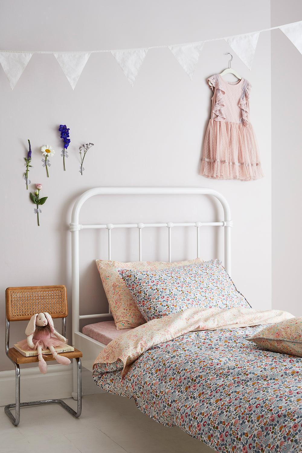 Pillowcase Made With Liberty Fabric Betsy Grey