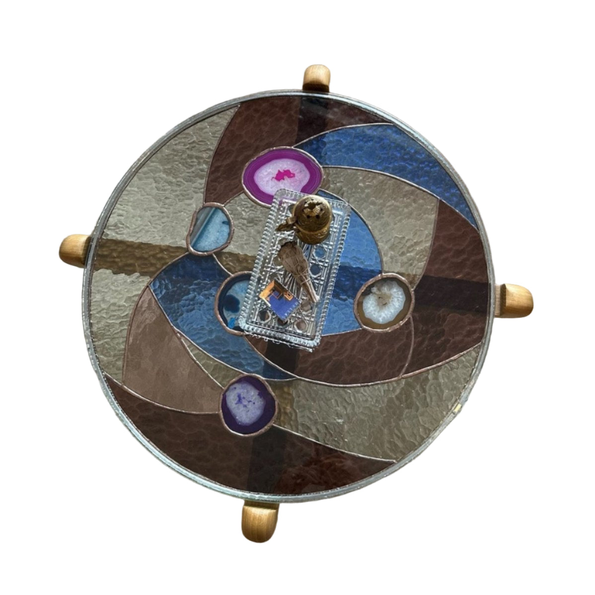 Agate Kaleidoscope Glass Table