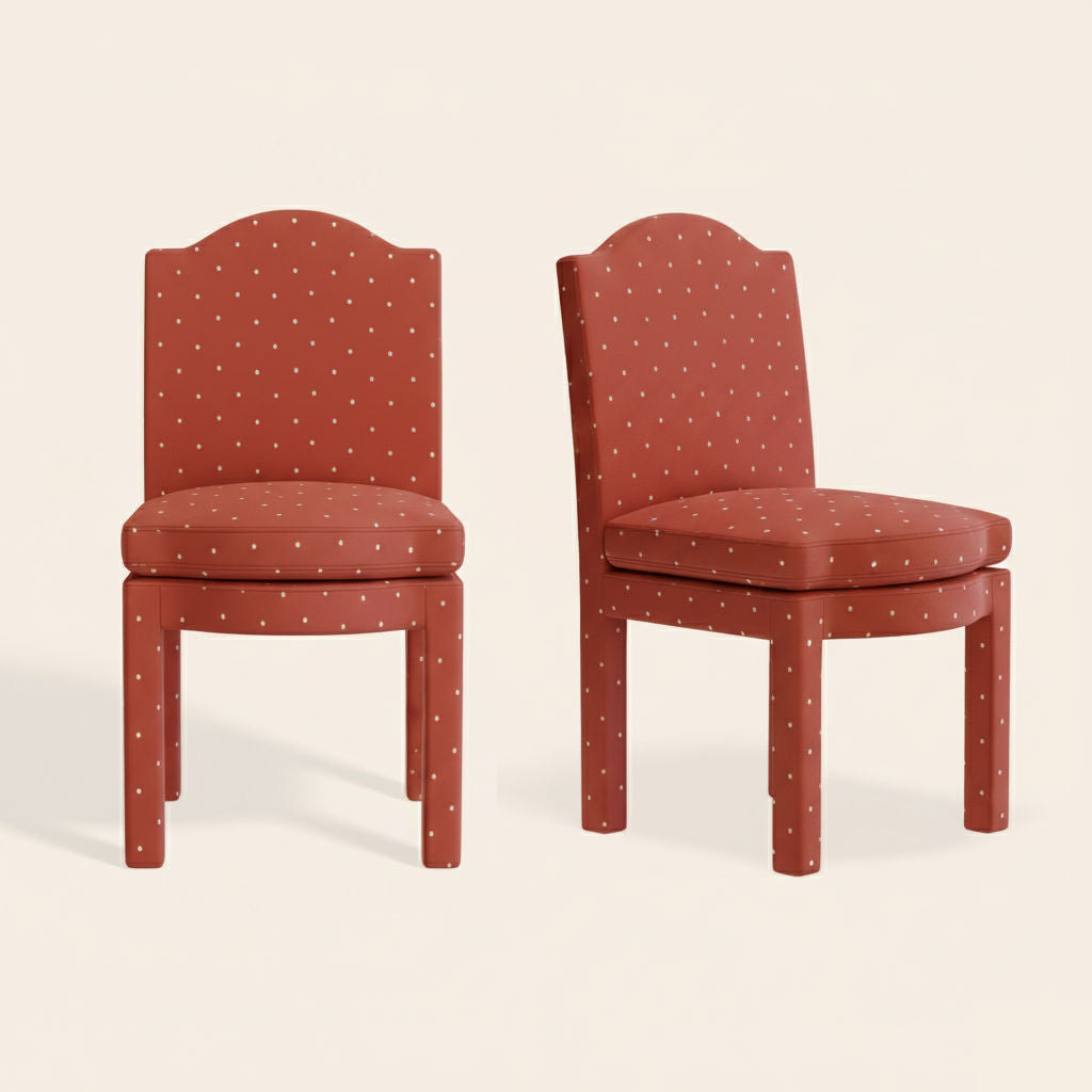 Pair of Leo Dining Chairs, Red Velvet
