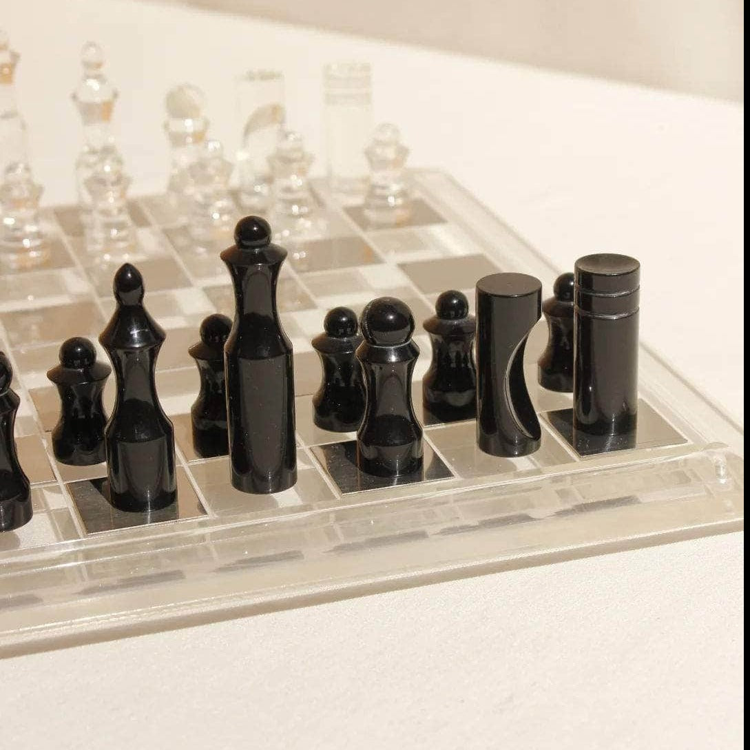 Vintage Acrylic Chess Board
