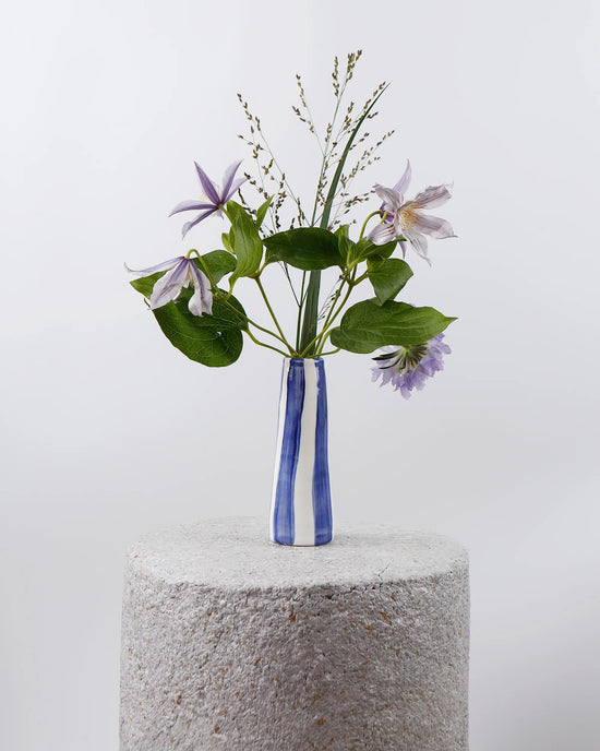 Aegean Blue Stripes II Vase