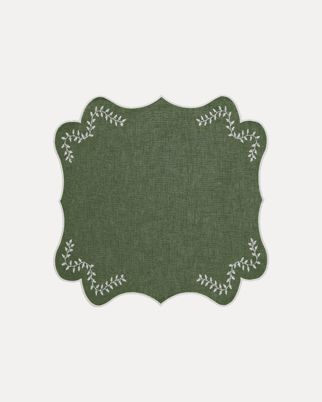 Foliage Placemat, Green with White