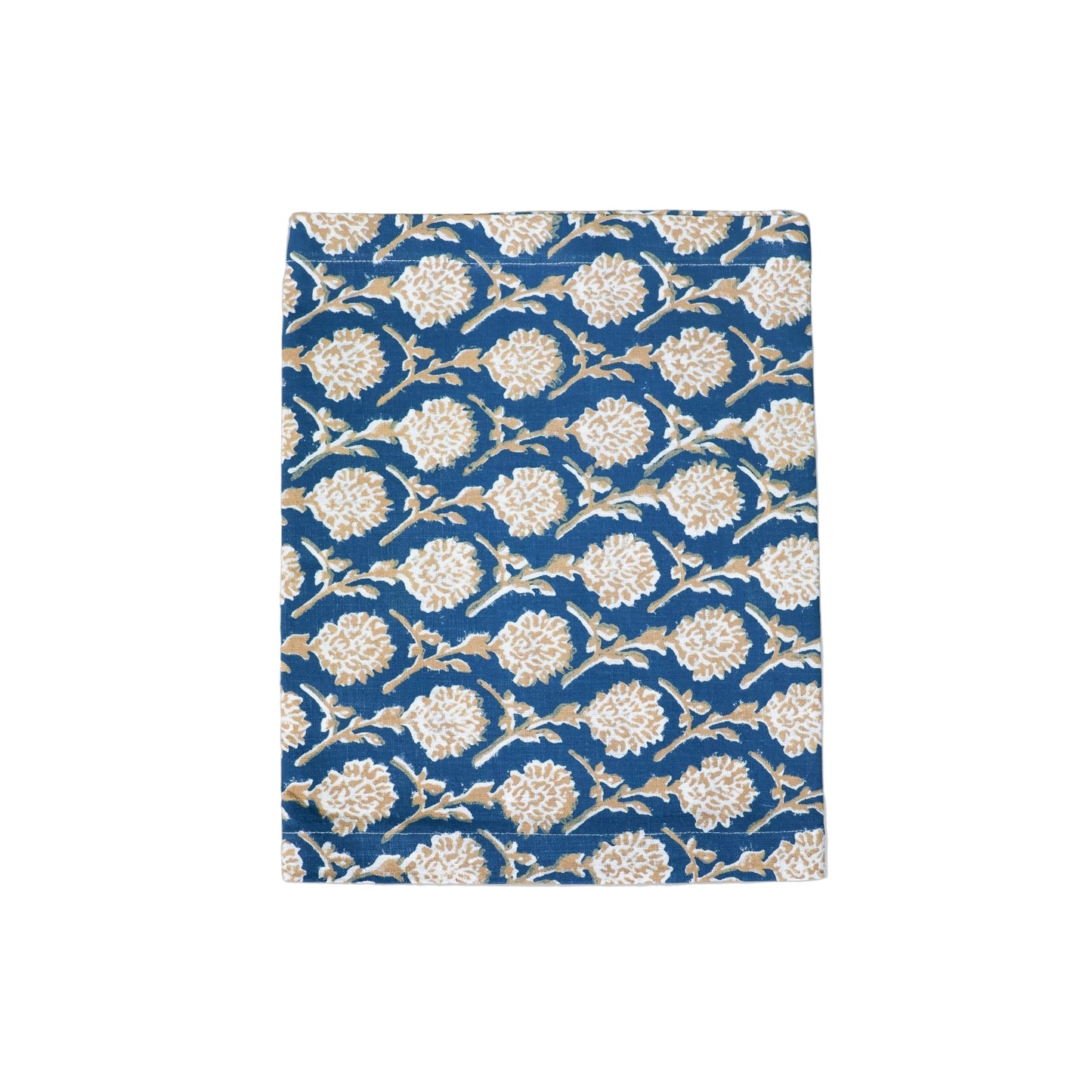 Nikhar Linen Hand-Printed Runner - Ink Blue
