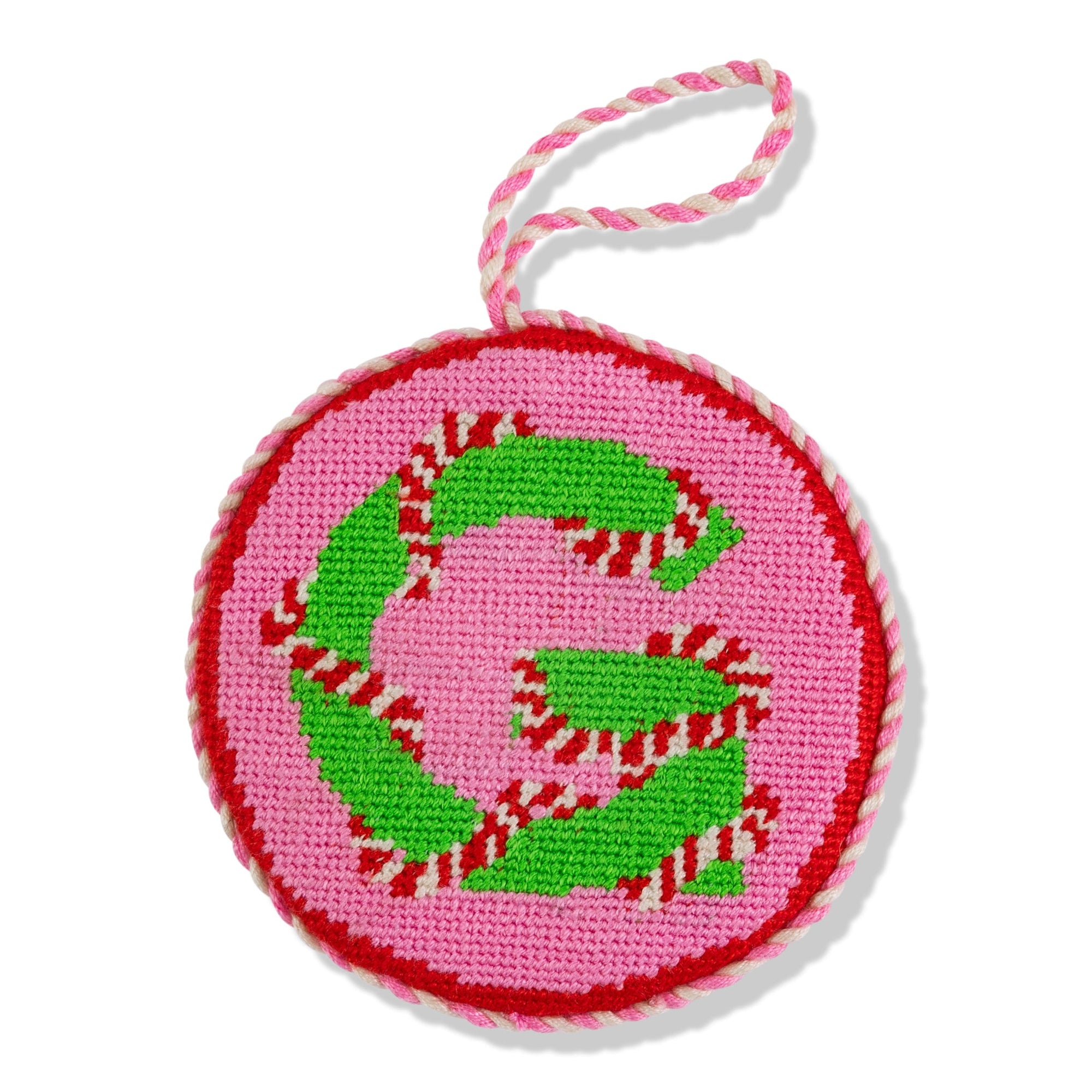 Needlepoint Monogram Ornament - G