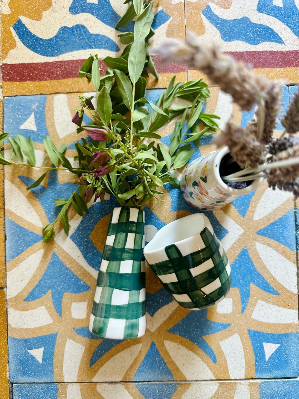 Vichy Green Ceramic Vase