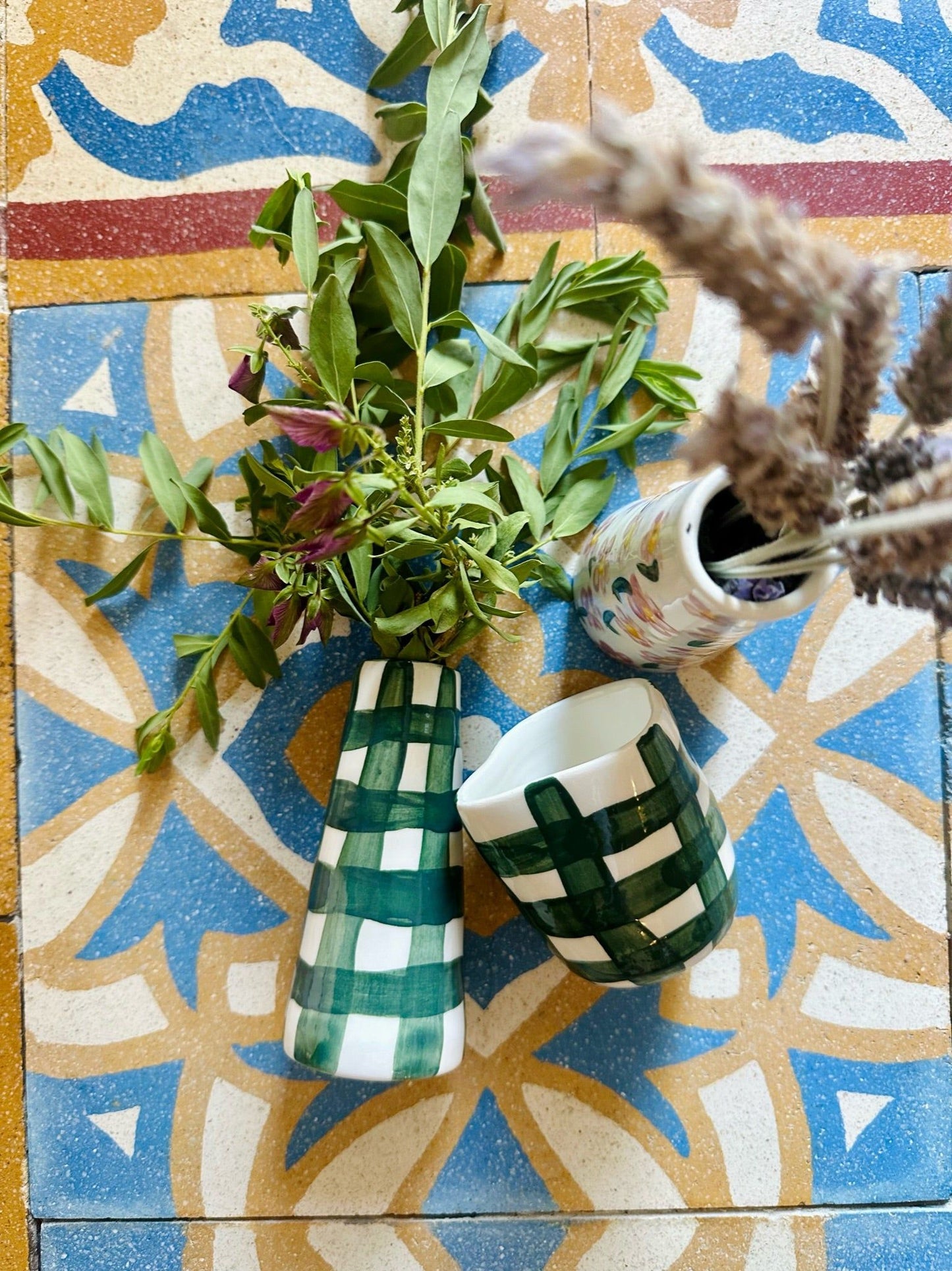 Vichy Green Ceramic Vase