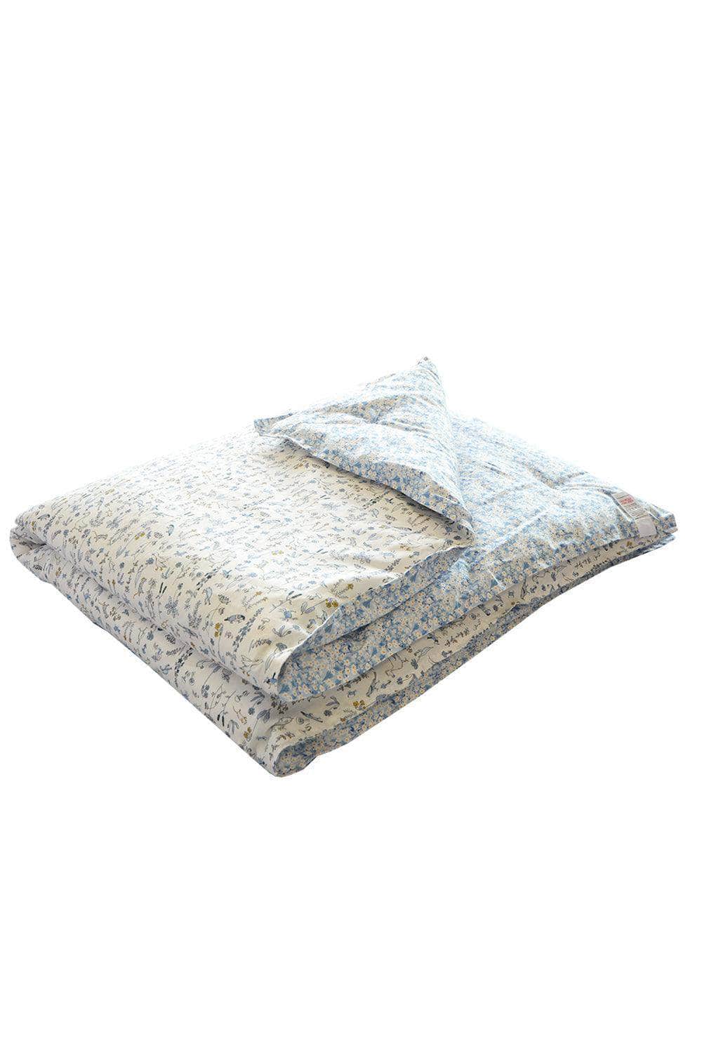 Reversible Heirloom Quilt Made With Liberty Fabric Theo Blue & Mitsi Valeria Blue