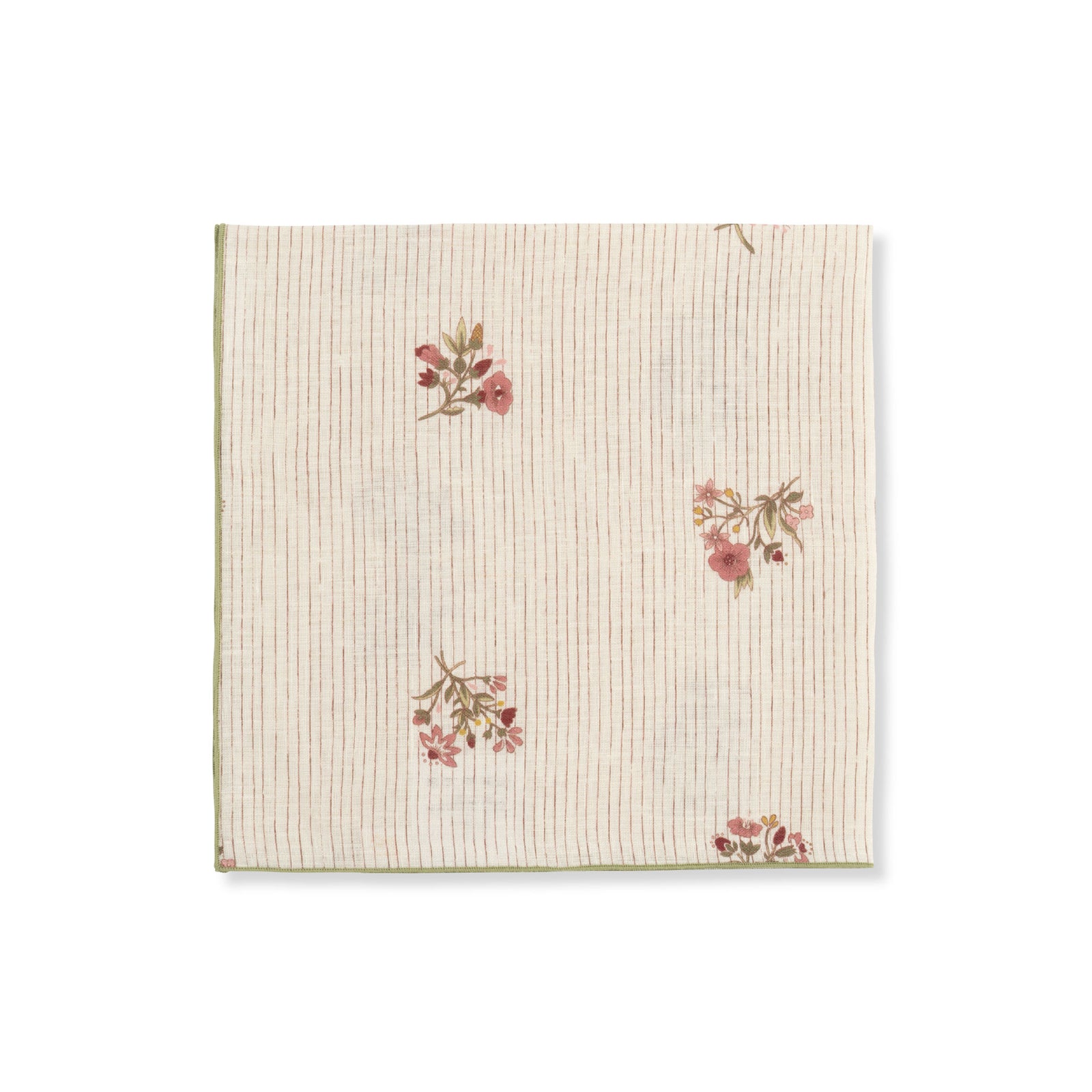 Set of Scarlet Flax & Field Posy Pinstripe Printed Napkins