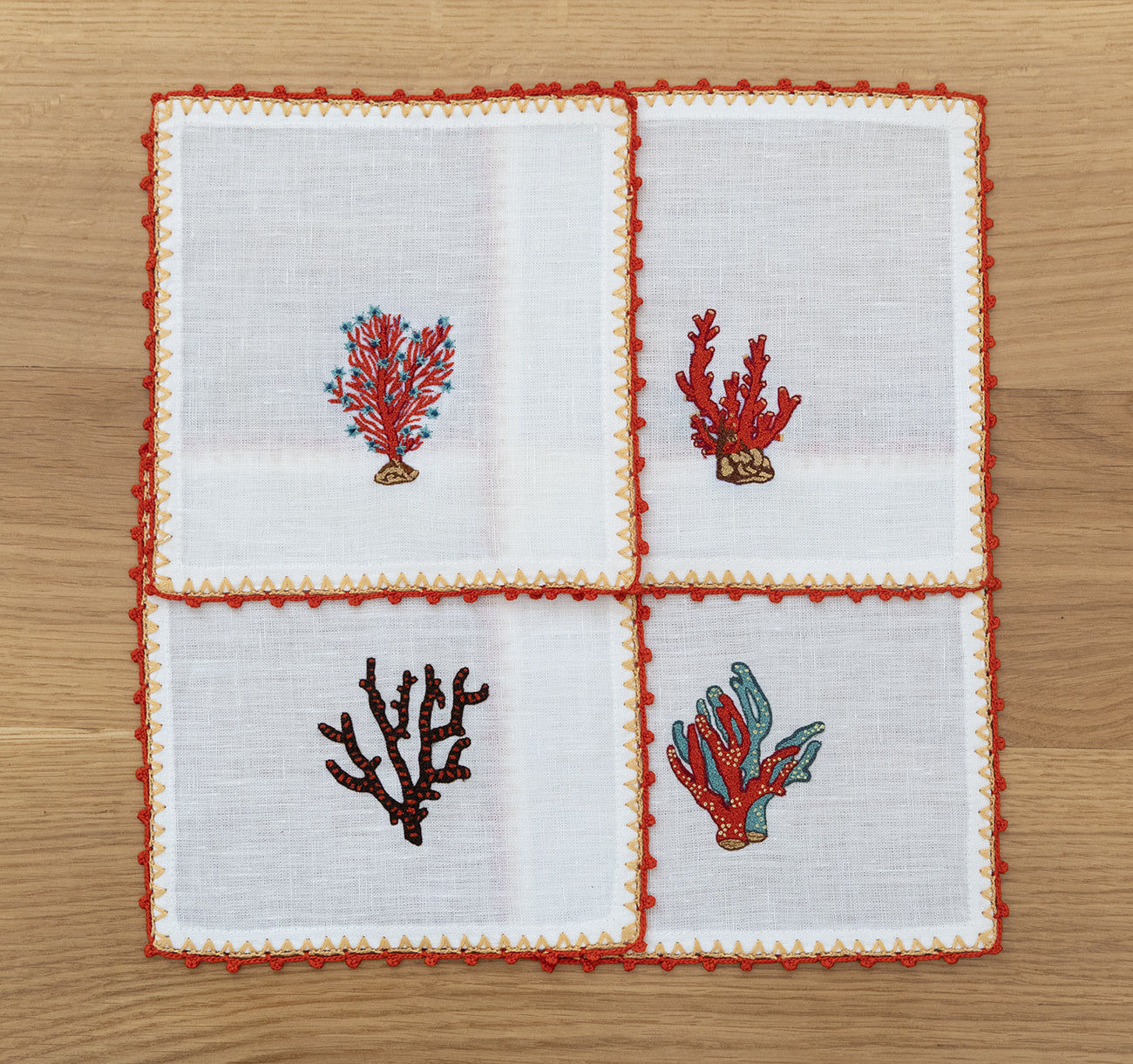 Coral Crest - Cocktail Napkins (Set of 4)
