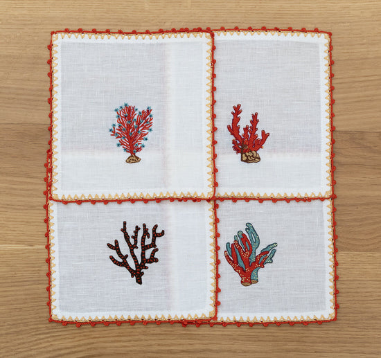 Coral Crest - Cocktail Napkins (Set of 4)