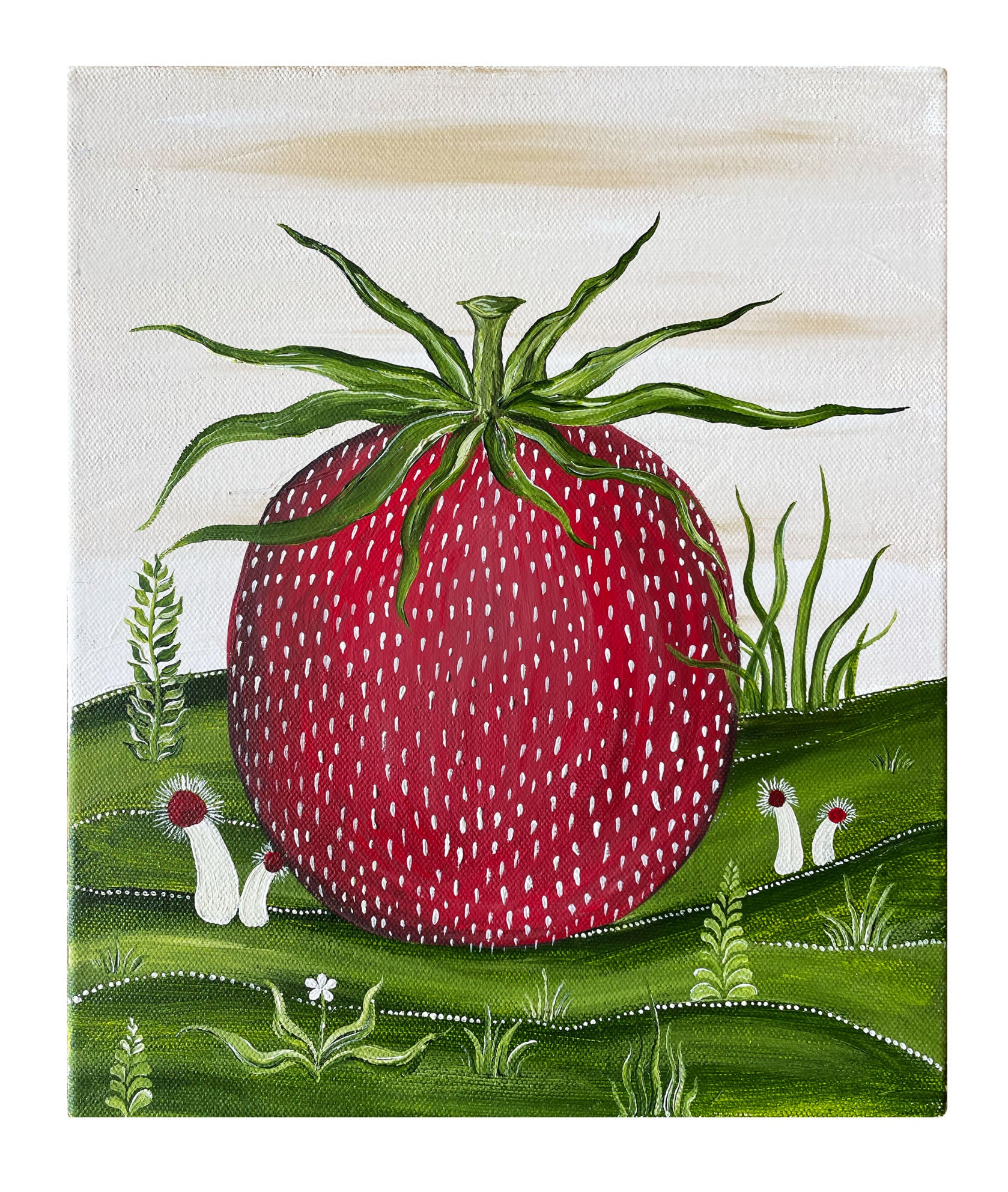 Giant Strawberry On Canvas Painting