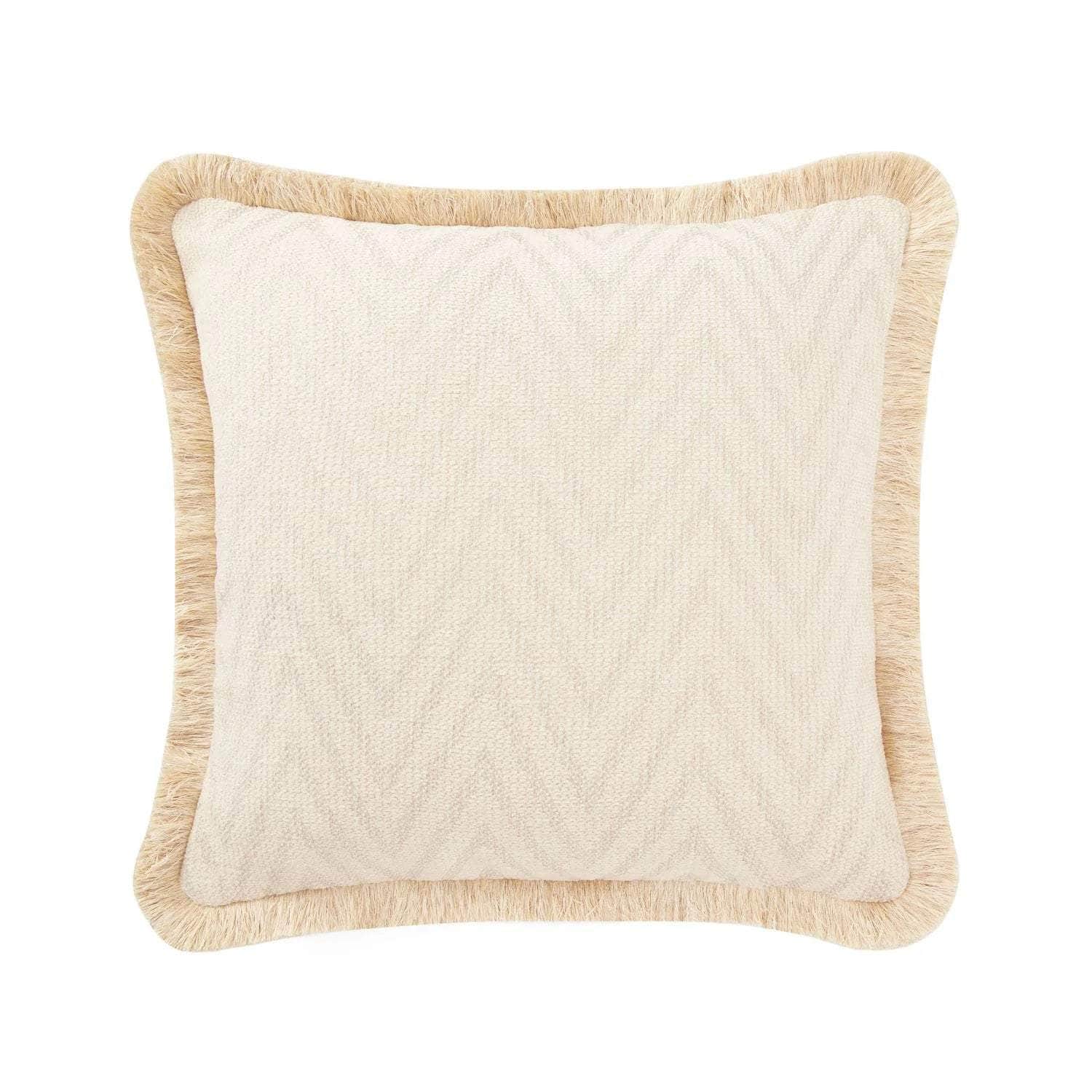 Pillow Cover - The Herringbone Elegance (Large Pattern) Pillow Cover - Cream White & Light Grey Mix