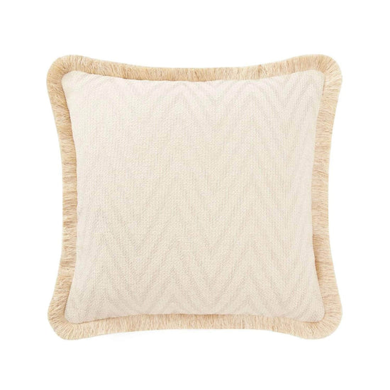 Pillow Cover - The Herringbone Elegance (Large Pattern) Pillow Cover - Cream White & Light Grey Mix