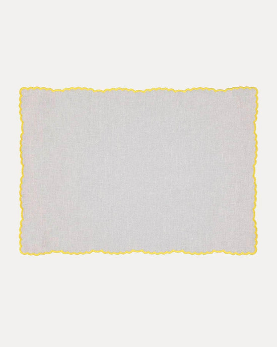 Melides Placemat, White with Yellow
