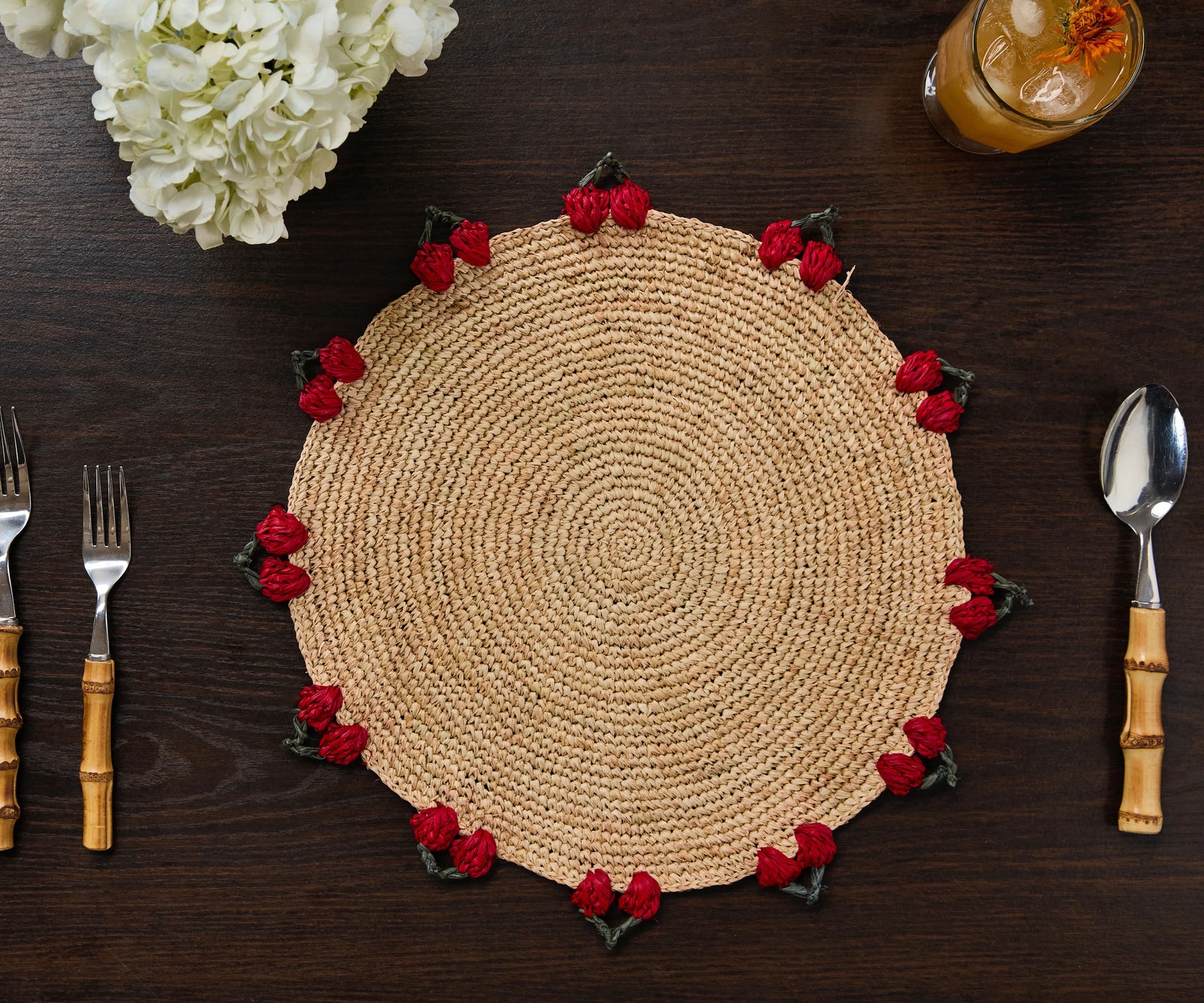 Cherry Scalloped Edge Placemats