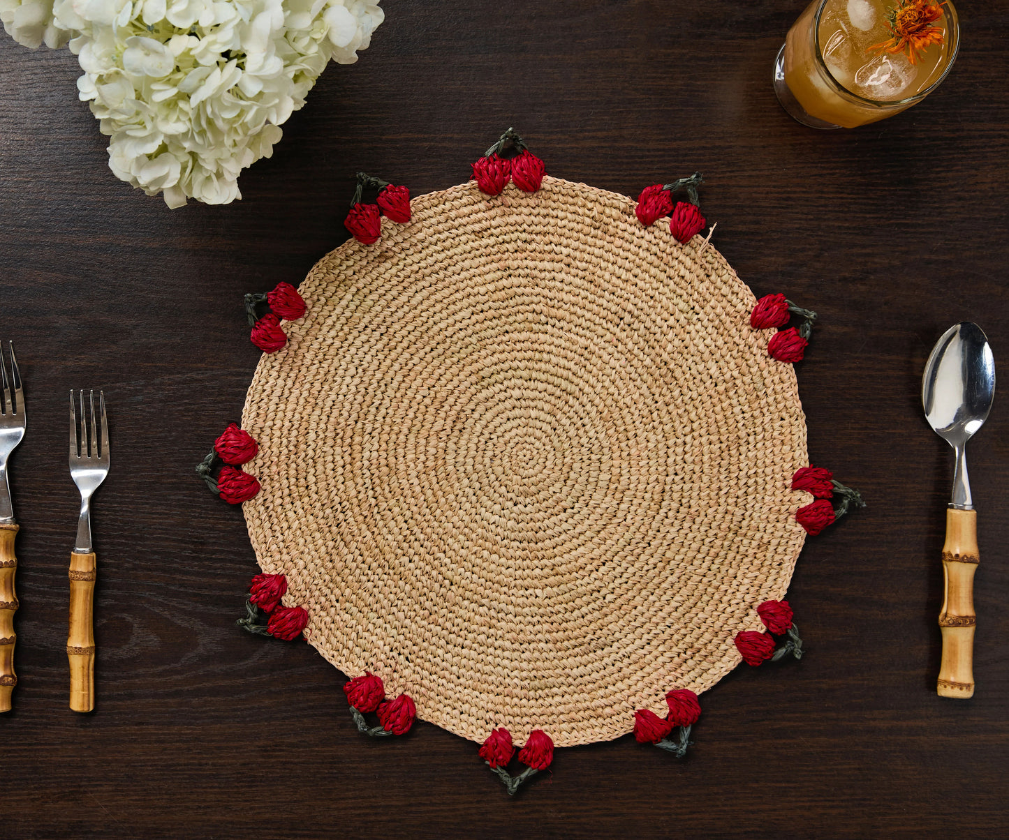 Cherry Scalloped Edge Placemats (Set of 4)