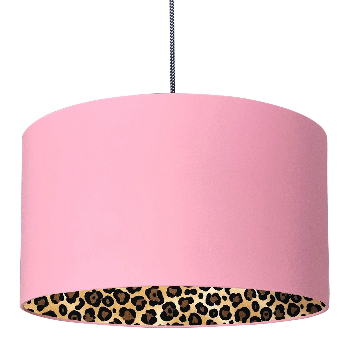 Leopard Print Silhouette Lampshade in Candy Floss Pink