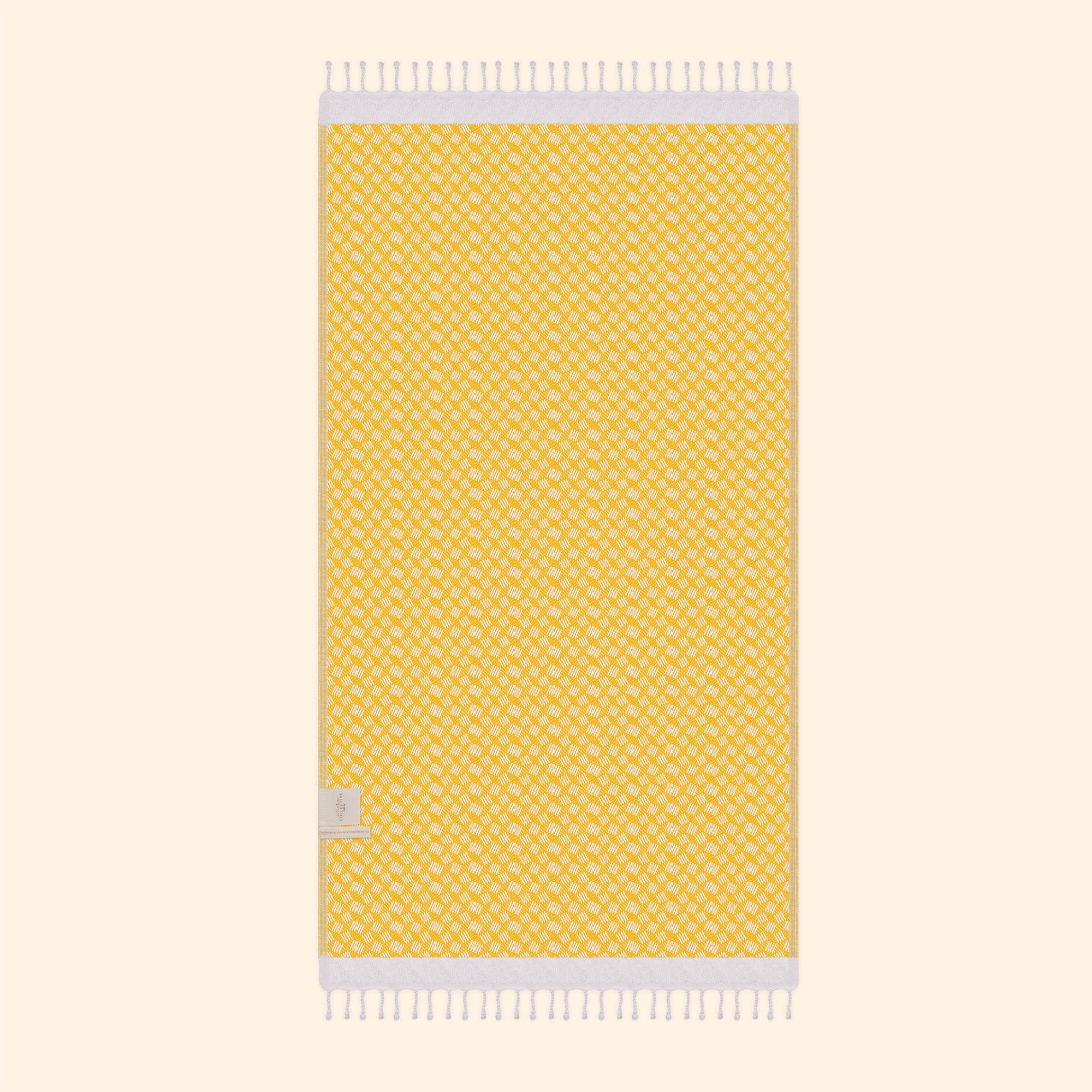 Modern Love Pure Cotton Bath & Beach Towel In Sunny Yellow