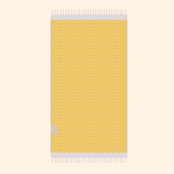 Modern Love Pure Cotton Bath & Beach Towel In Sunny Yellow