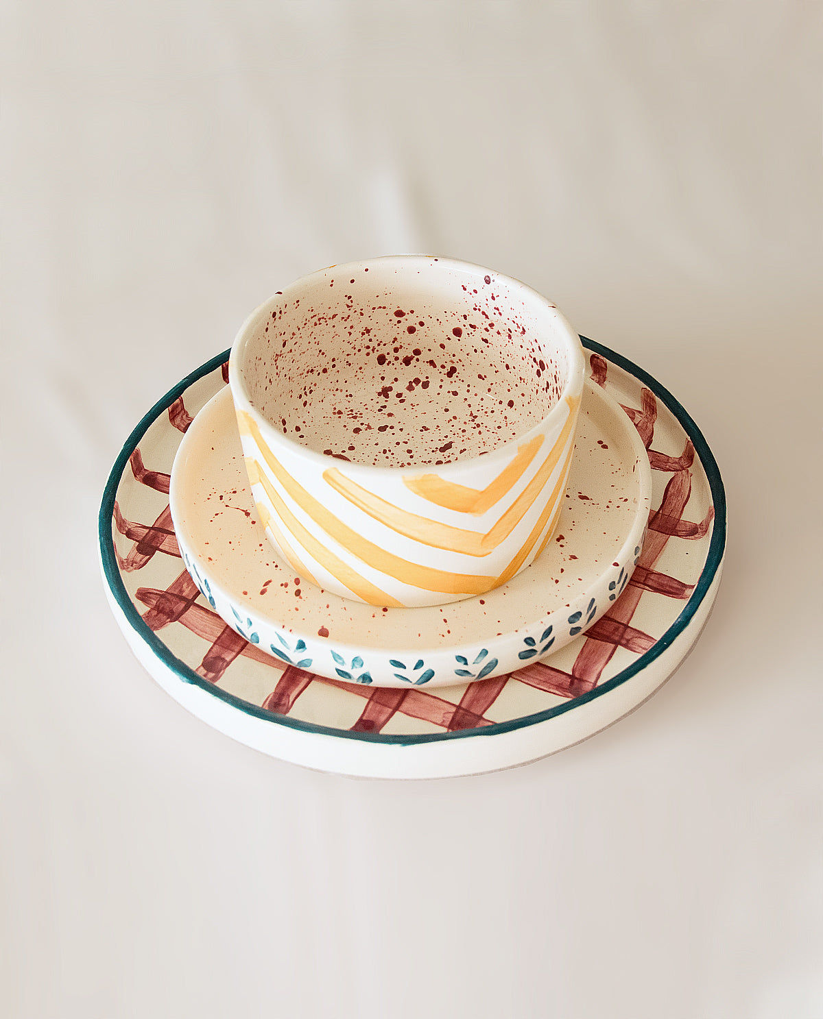 Yellow Stripe Handmade Ceramic Soup Bowl