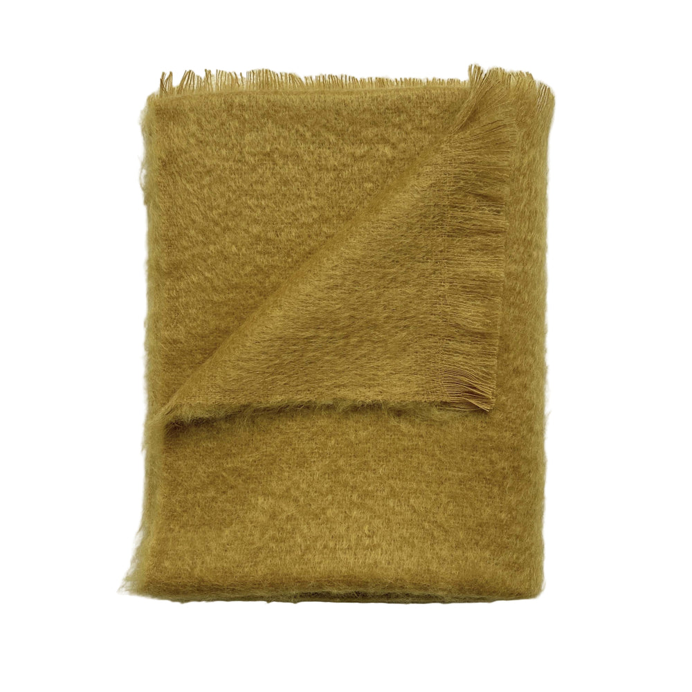 Albie Mohair Blanket Mustard Yellow