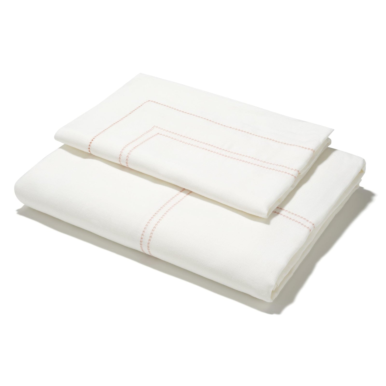 Bed Linen Set Hemstitch Coral
