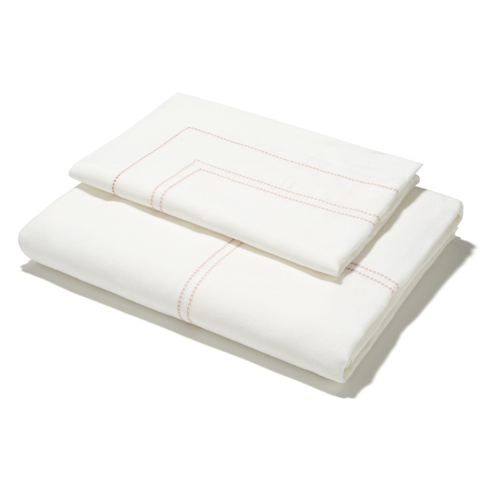 Bed Linen Set Hemstitch Coral