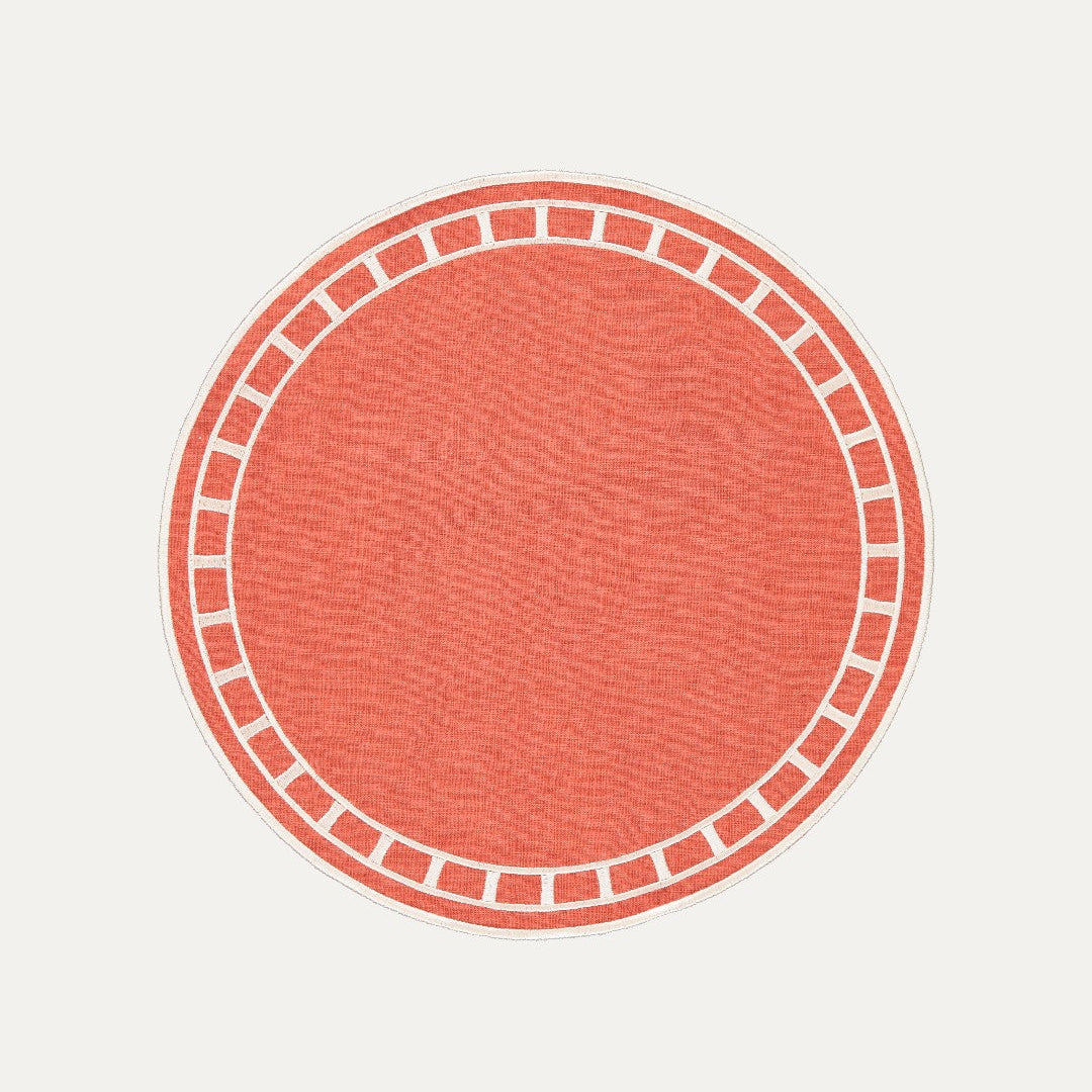Marim Placemat, Terracotta and White