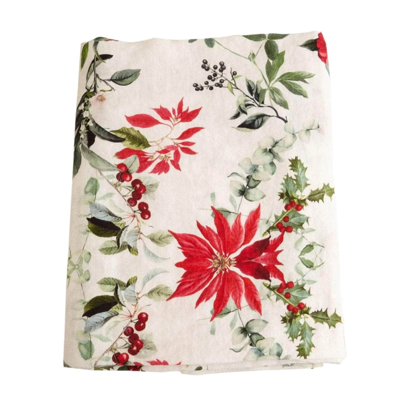 Winter Bloom Linen Tablecloth