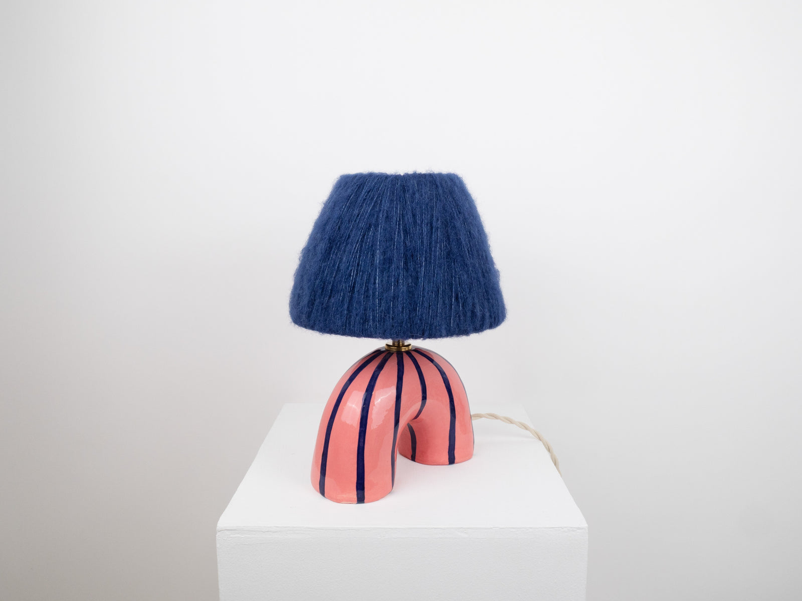 'Me' Table Lamp - Blue Stripes