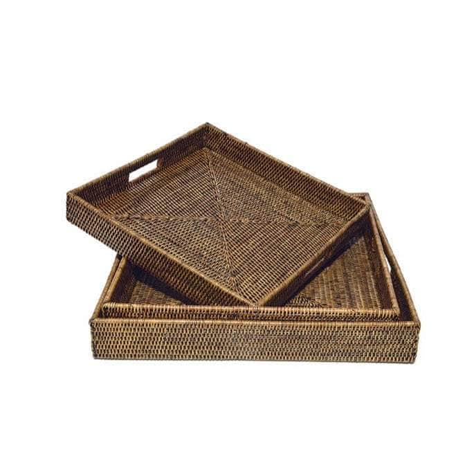 Classic Rattan Trays | Set of 3