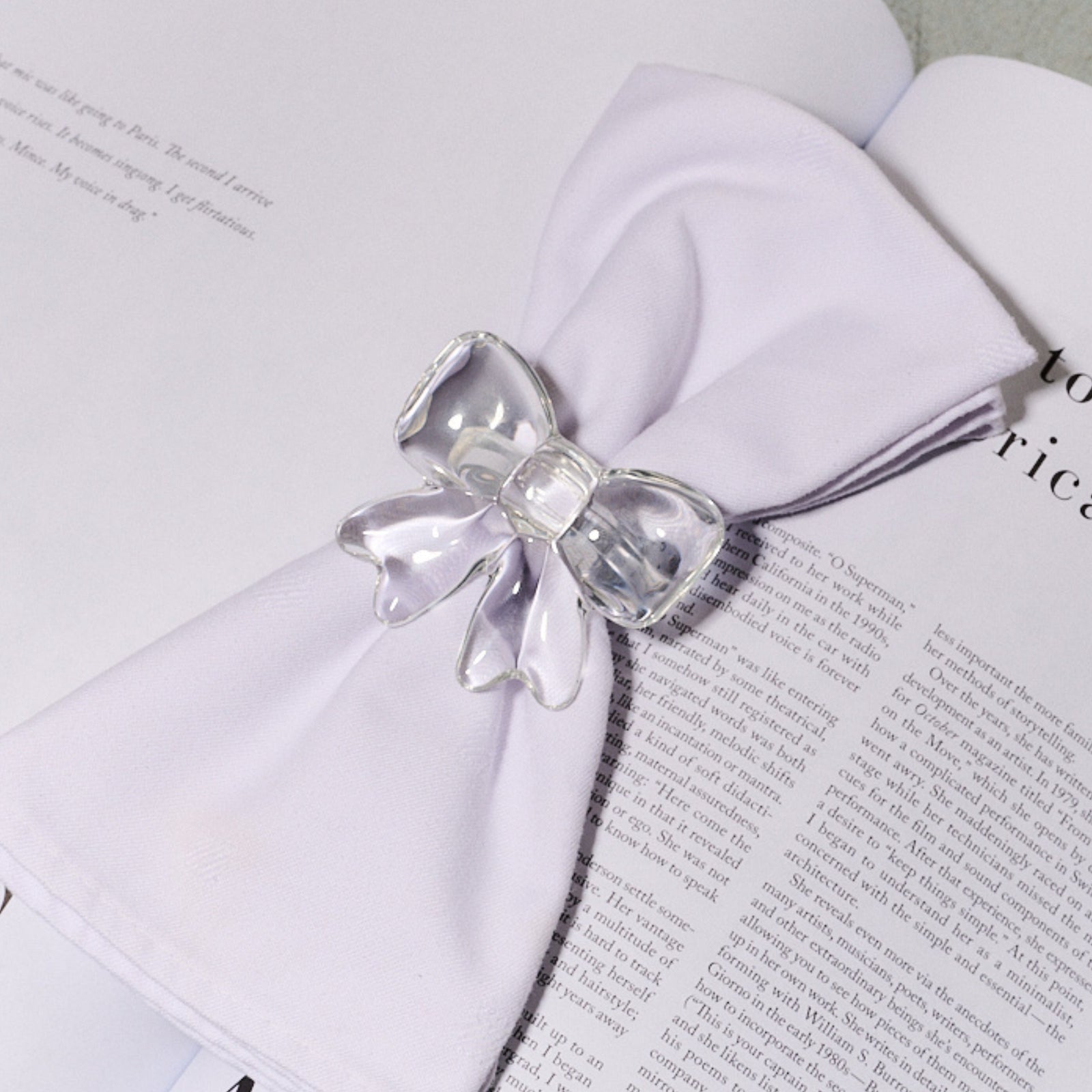 Bow Napkin Ring Clear Set of Four