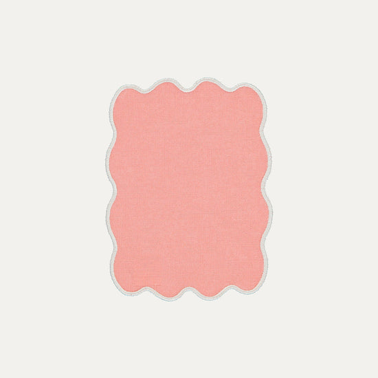 Salmon Palm Cocktail Napkin with Cream