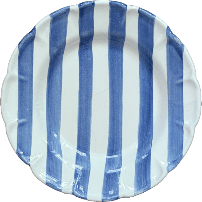 Sky Blue Stripe Pasta Plate