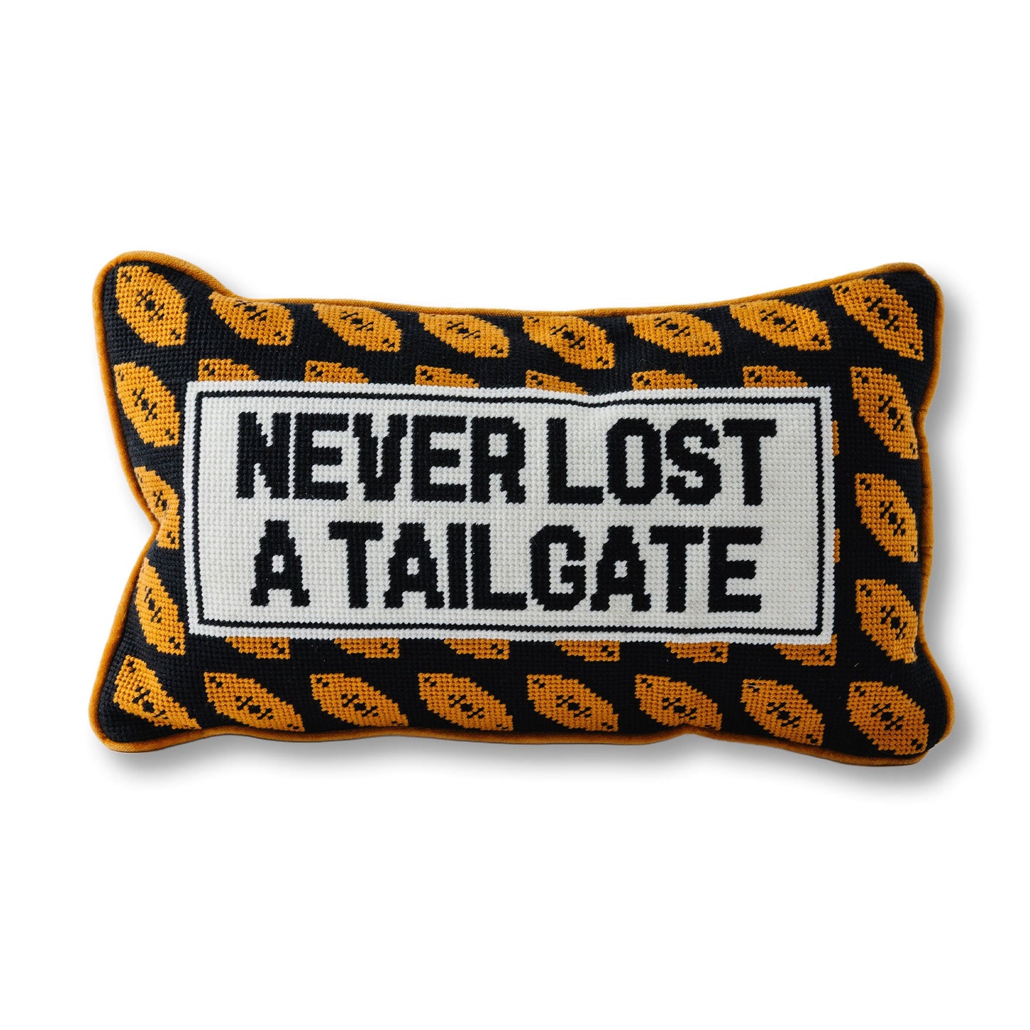Never Lost A Tailgate Needlepoint Pillow