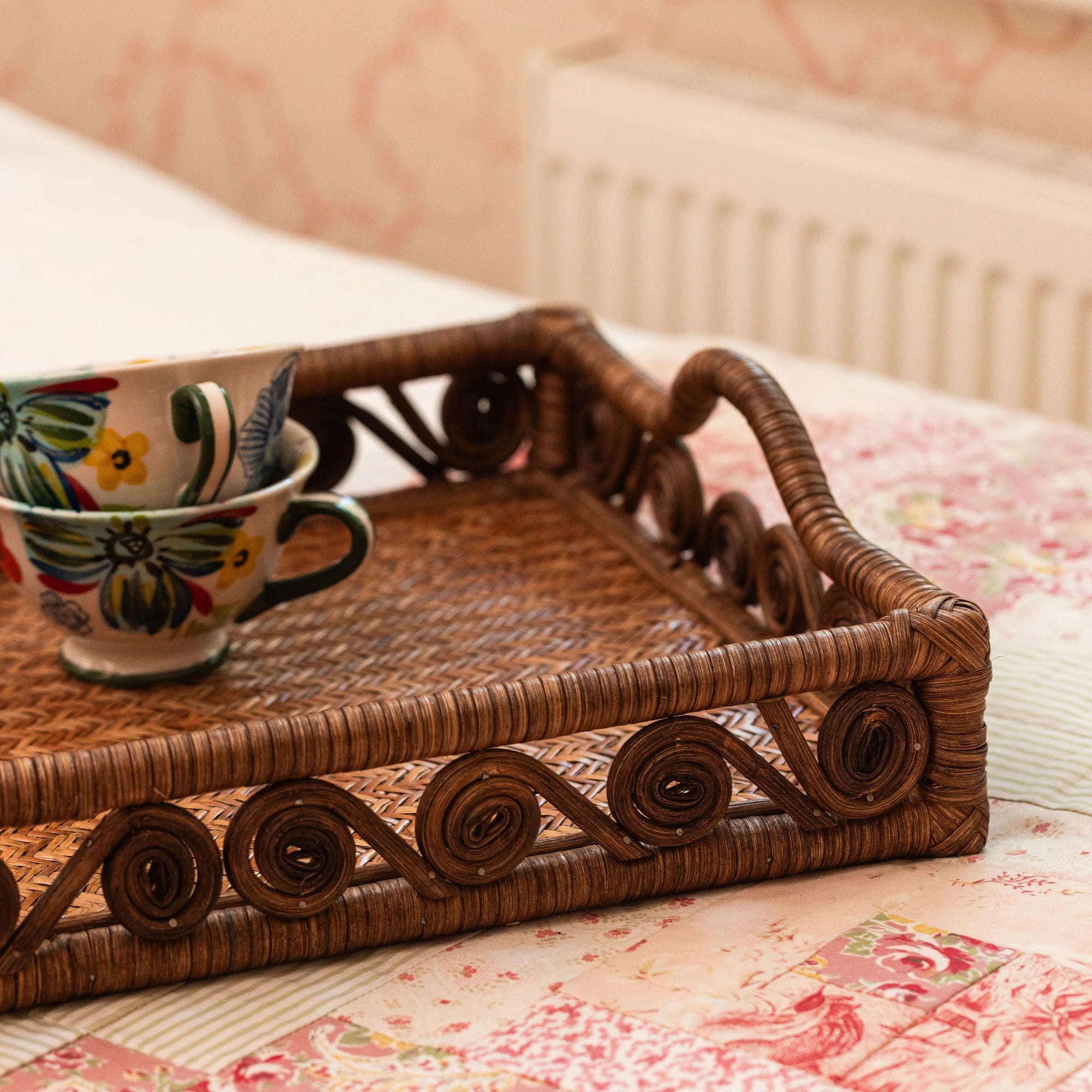 Ivy Rattan Tray (Teak)