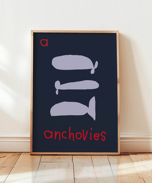 A for Anchovies Print