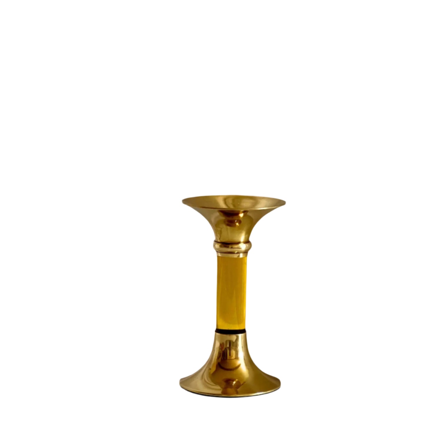 Brass and Acrylic Candleholder | Small | Sunshine Yellow