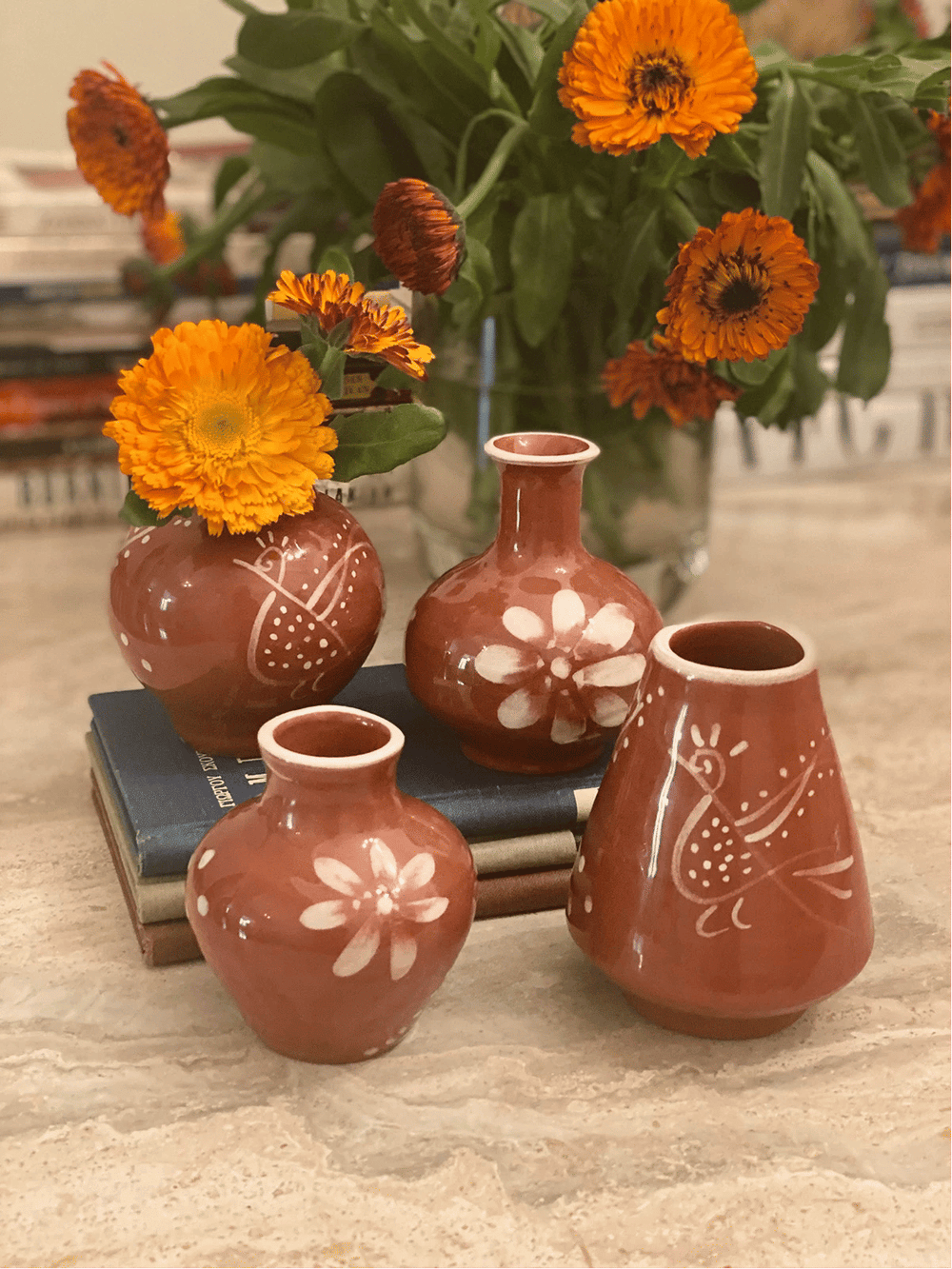 Anthologist Ceramic Bud Short Neck Vase Red Clay, Psari